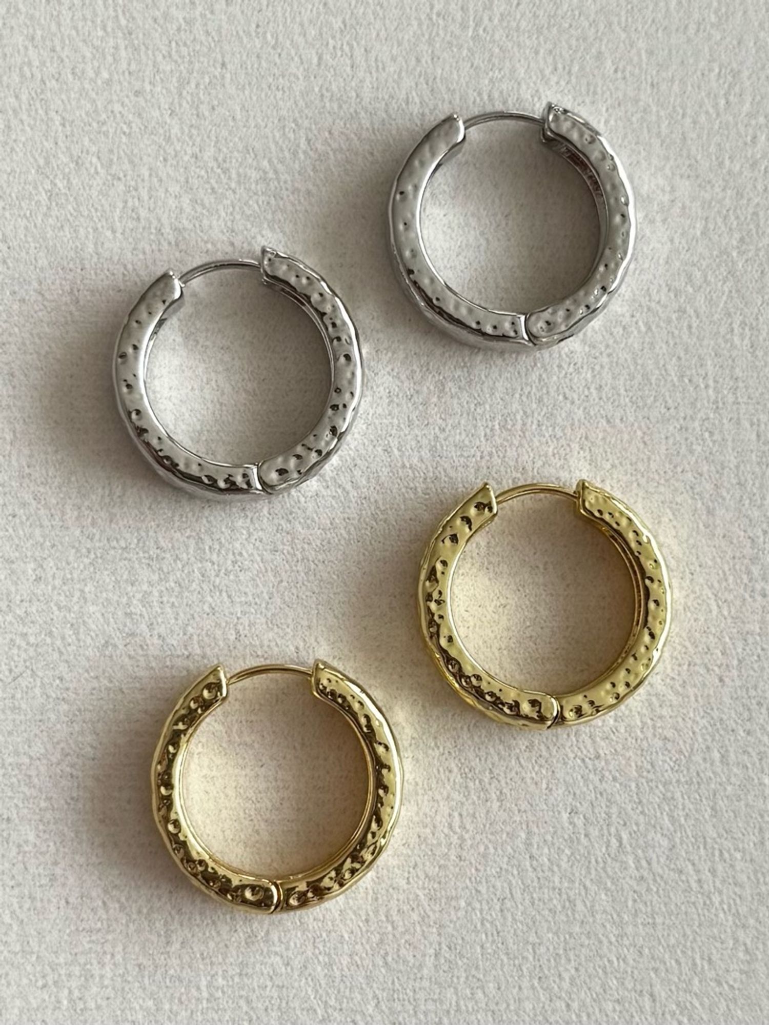 Textured hoop earrings