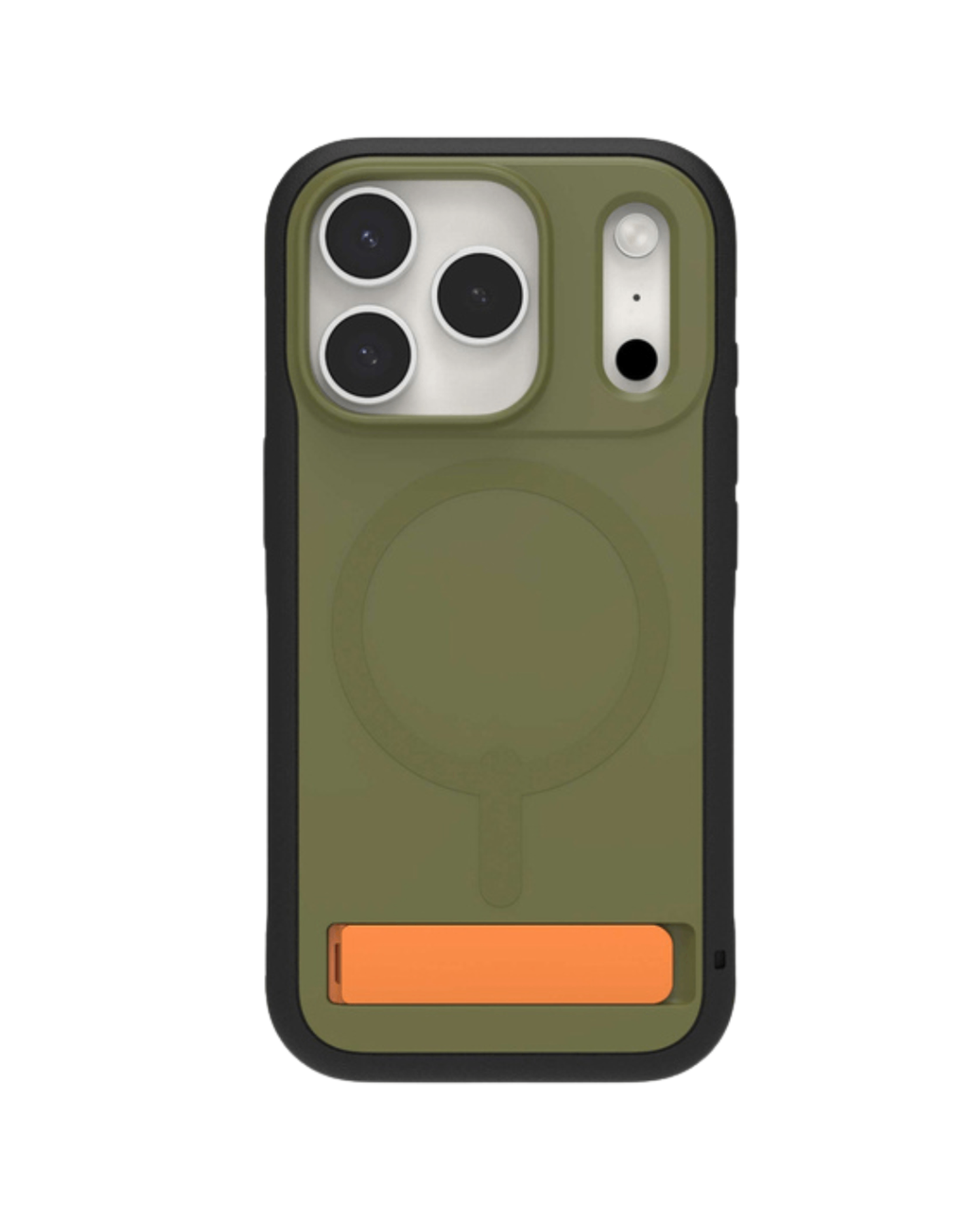 17 Pro Max Zagg Sedona Green with orange kickstand