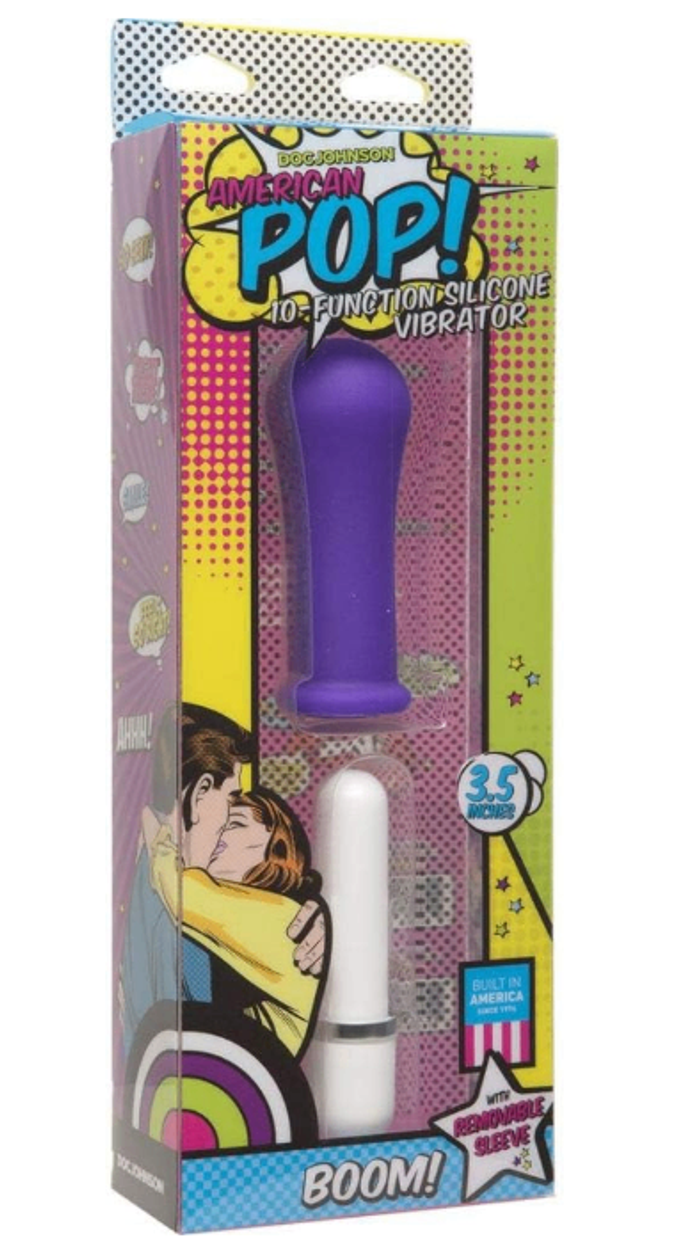 American POP! Boom Vibrator Purple 10 Function Silicone by Doc Johnson