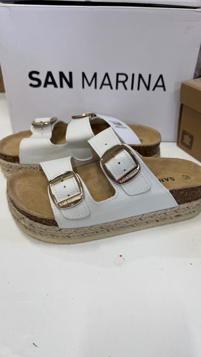 San marina white leather