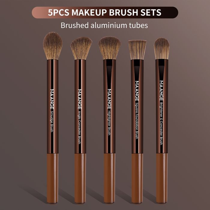5pcs medium size aluminum eyeshadow brush