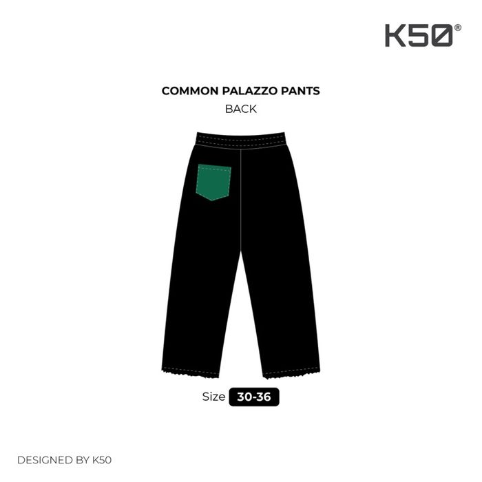 Common Palazzo Pants / Blck Grn