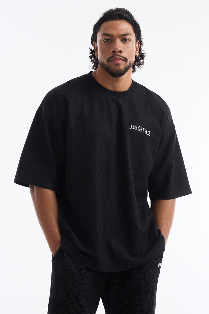 Textured Waffle Giant Fit Short Sleeve 
