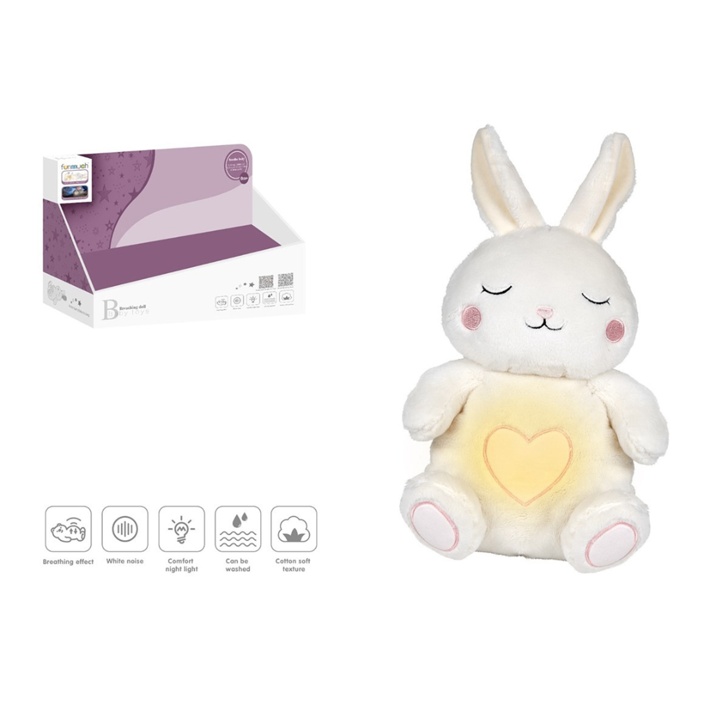 Funmuch - Baby Soothing Breathing Plush Rabbit