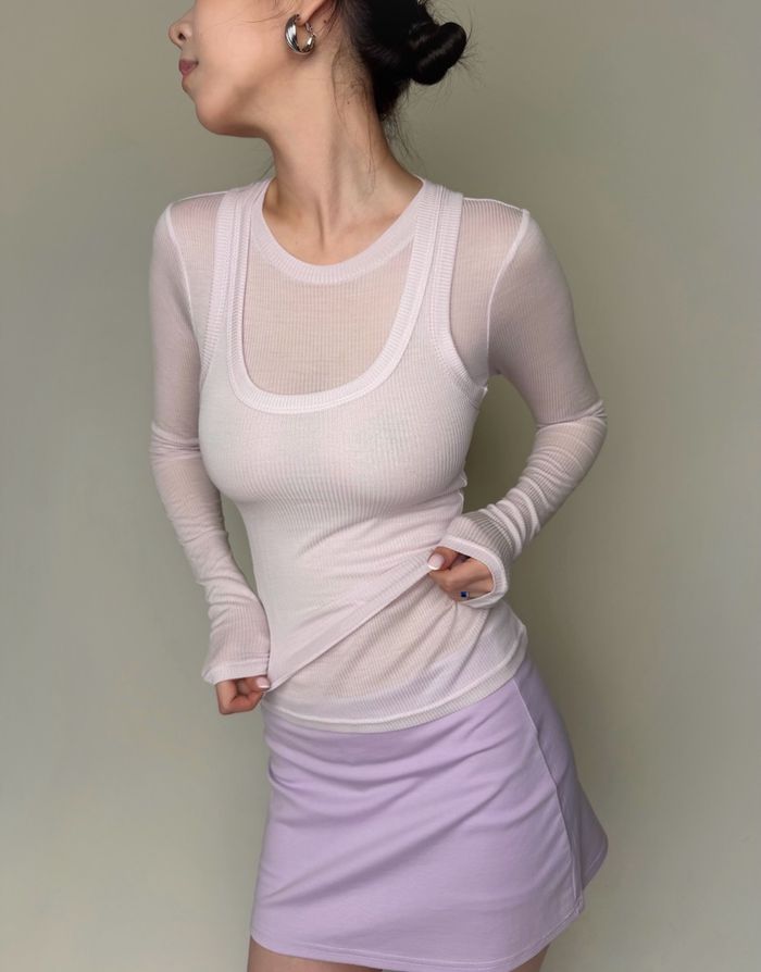 Layer tank top /baby pink/