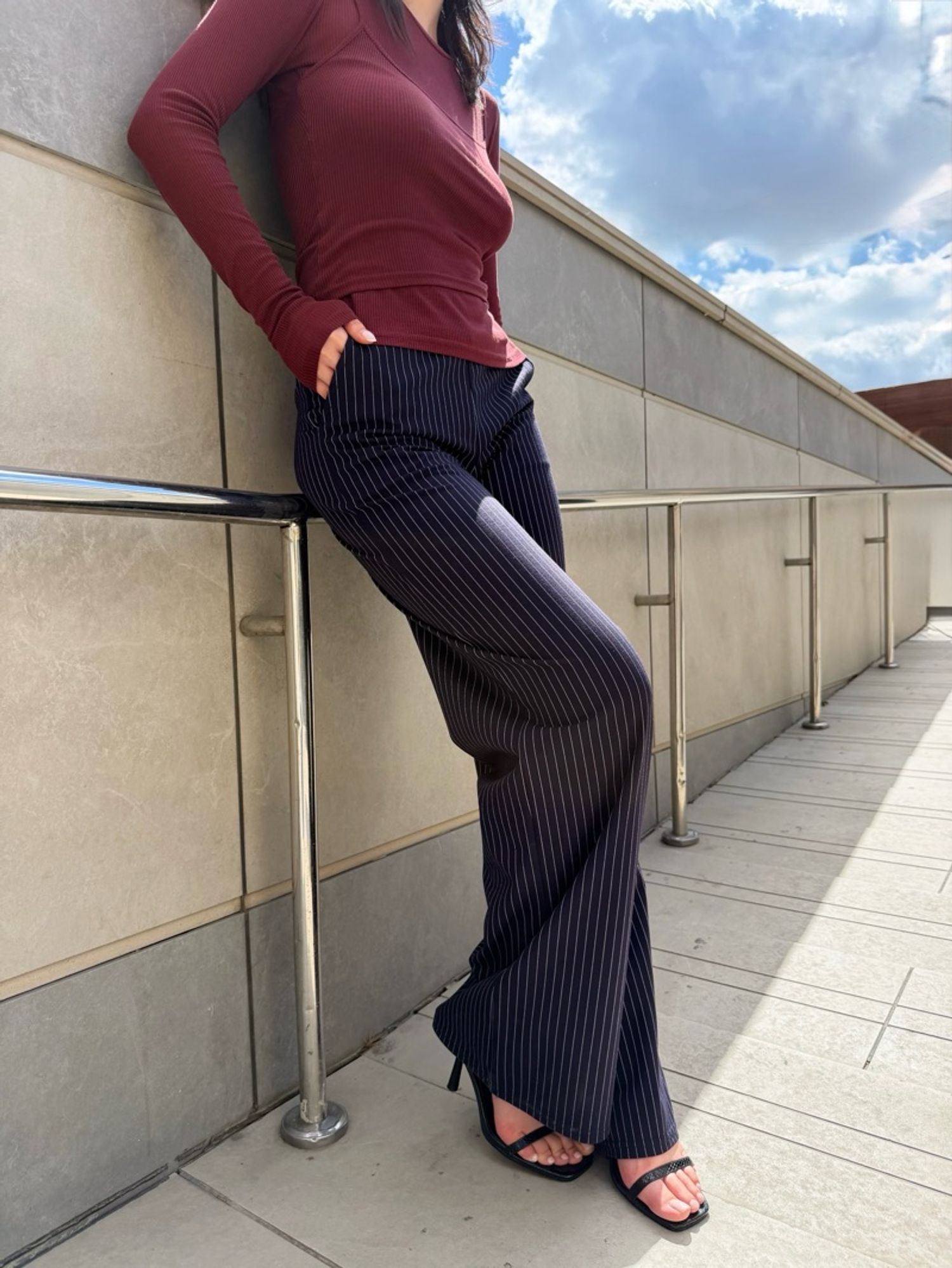 Wide leg pants /navy/