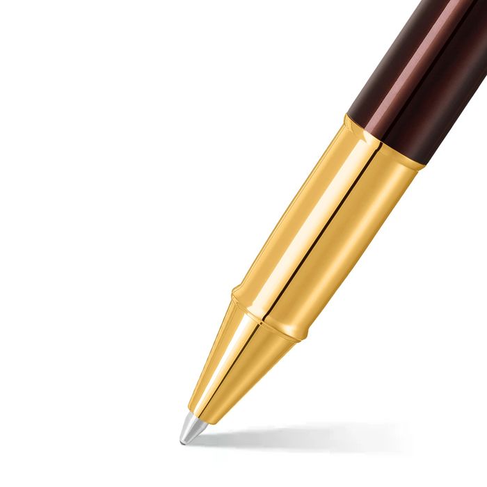 PEN SHEAFFER 100 E9370 COFFEE BROWN WITH PVD GOLD TRIMS RB