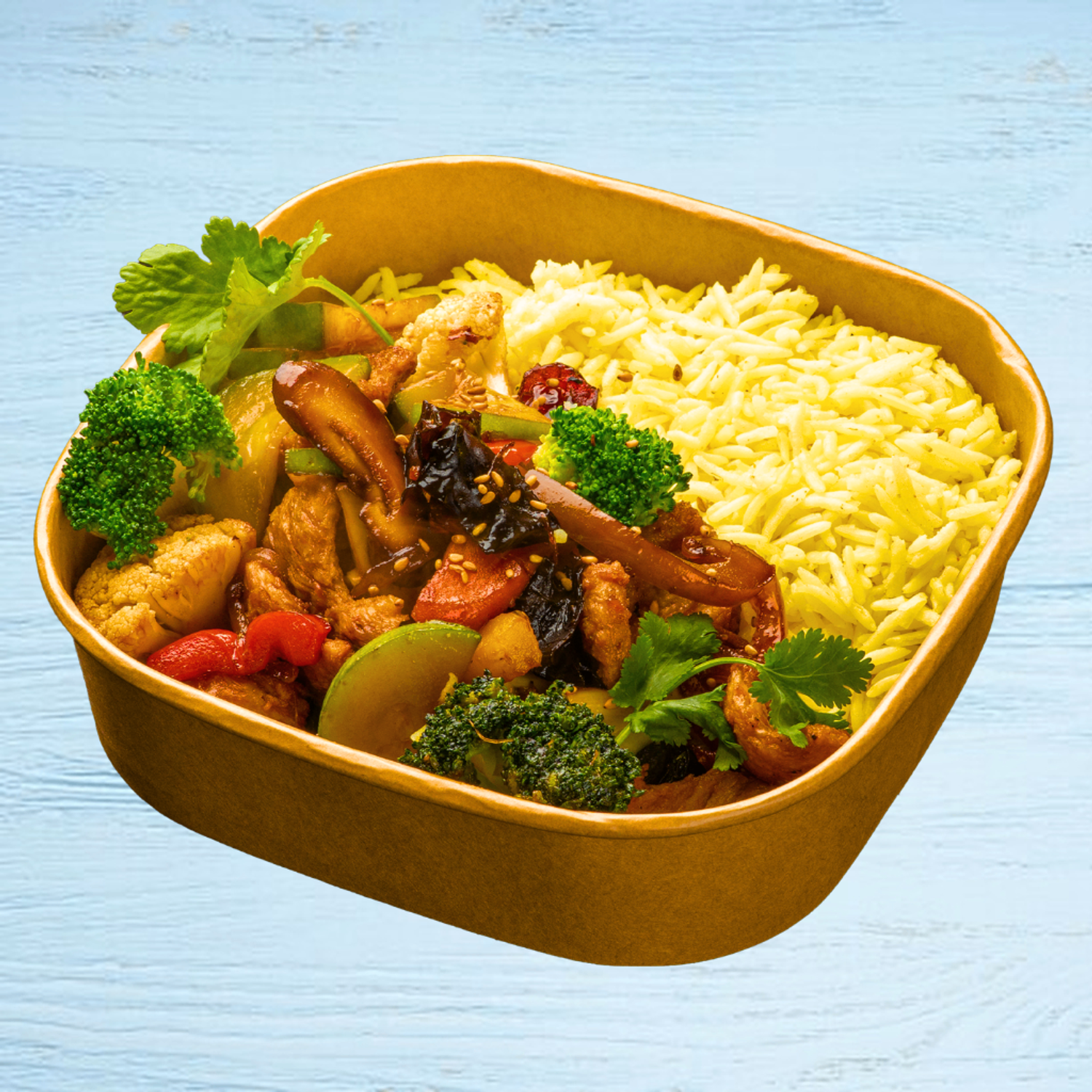 Soya meat & broccoli stir fry 