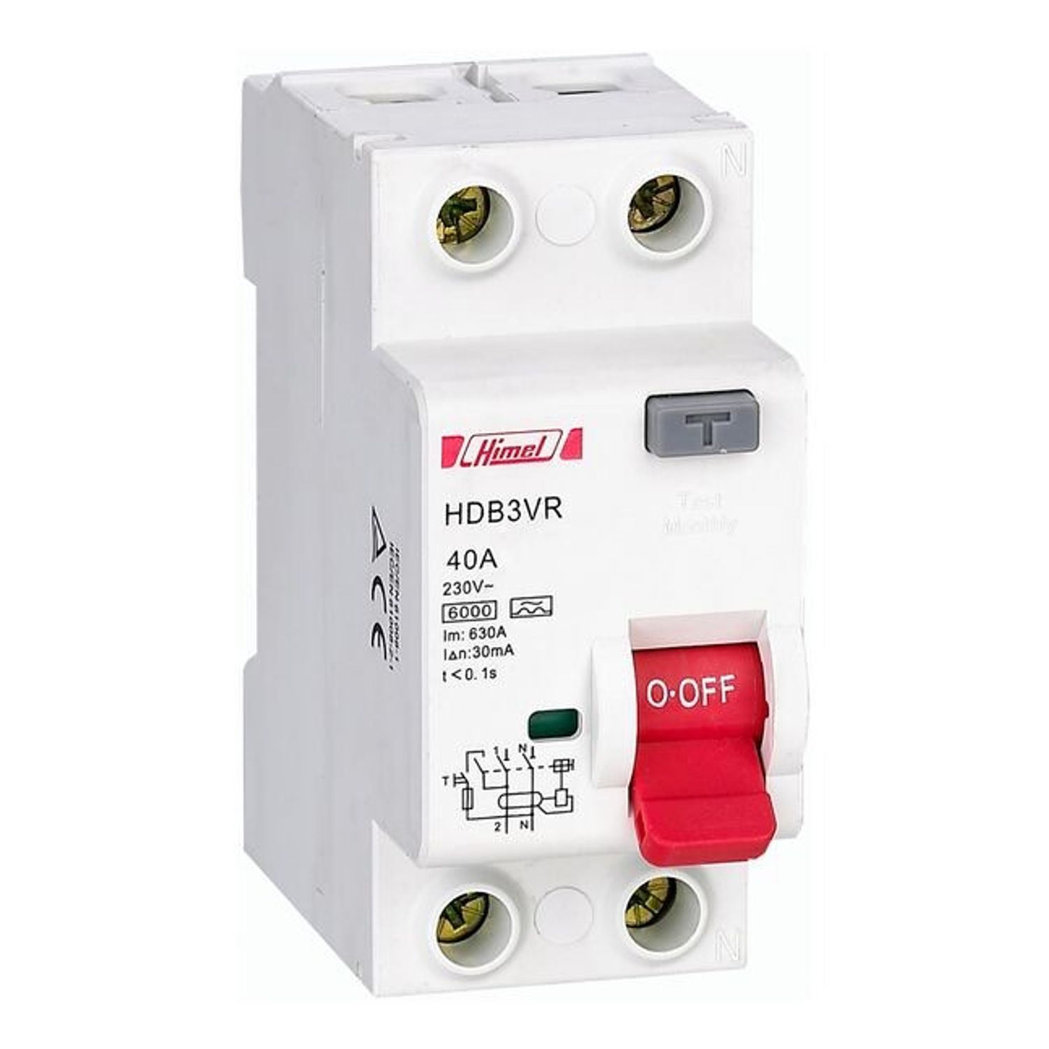 HDB3VR - 2P - 63A - 30mA - AC