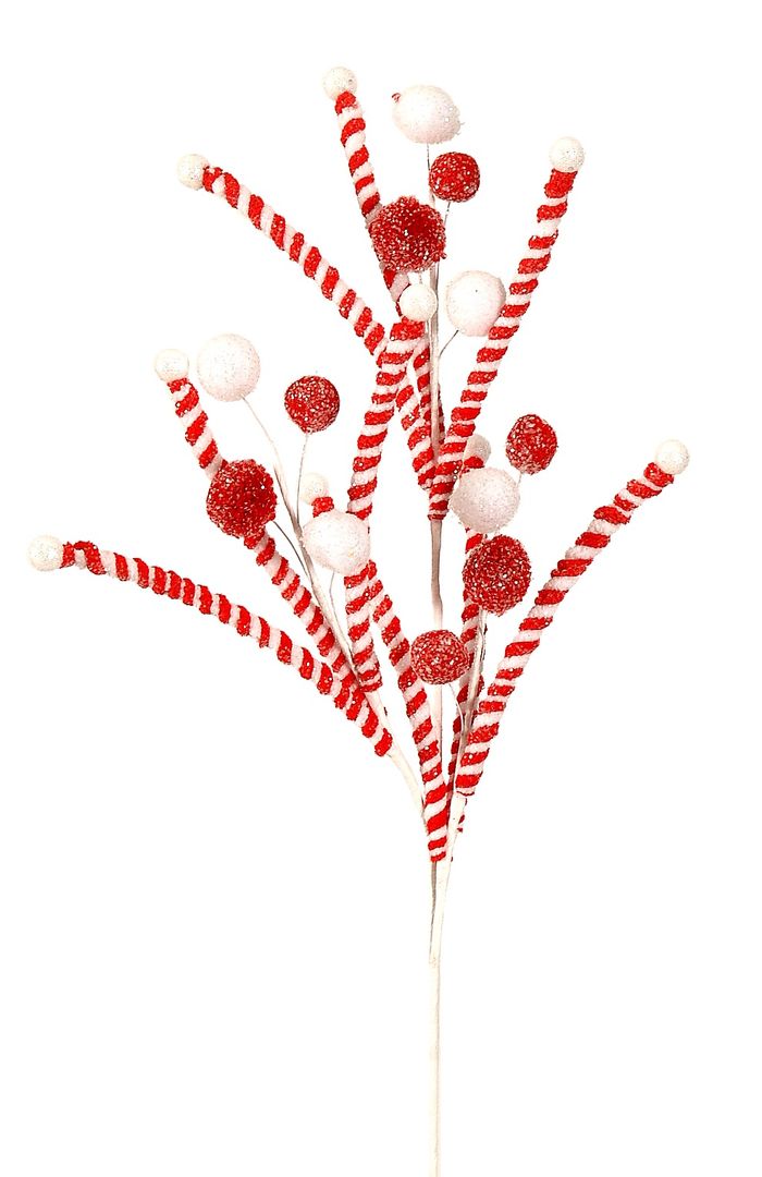 Red/white branch w/pon pons