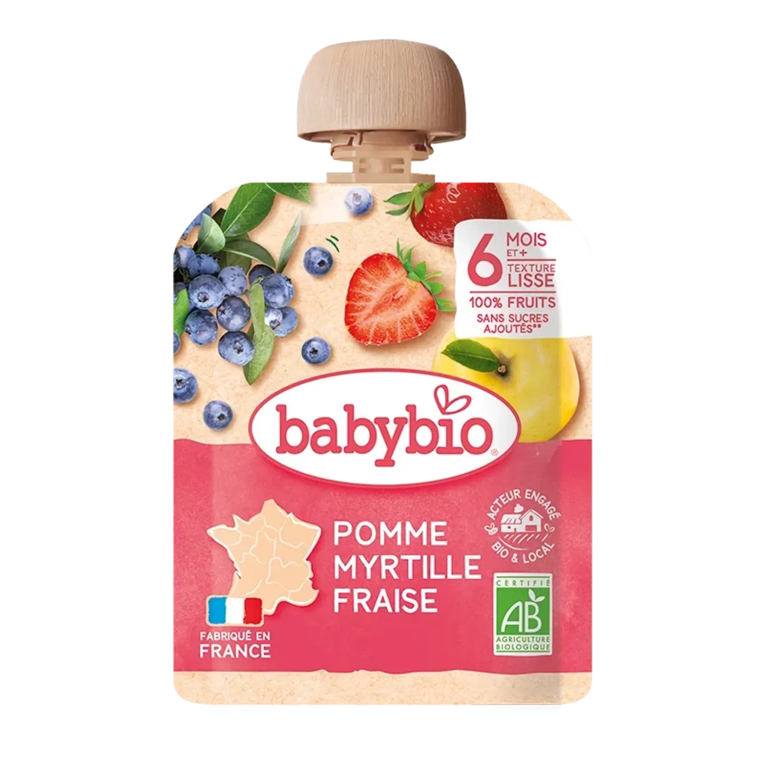 Babybio Алим, нэрс, гүзээлзгэнэтэй нухаш 90гр 6+ сар