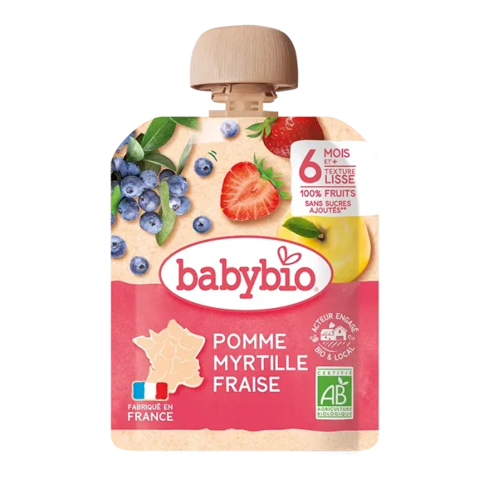 Babybio Алим, нэрс, гүзээлзгэнэтэй нухаш 90гр 6+ сар