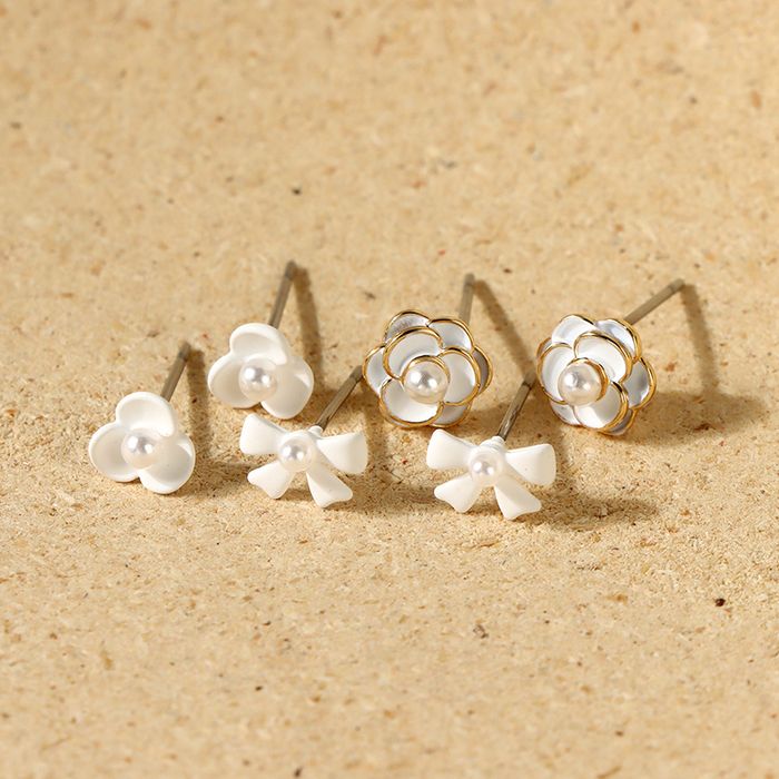 Camellia Stud Earrings 3Pairs