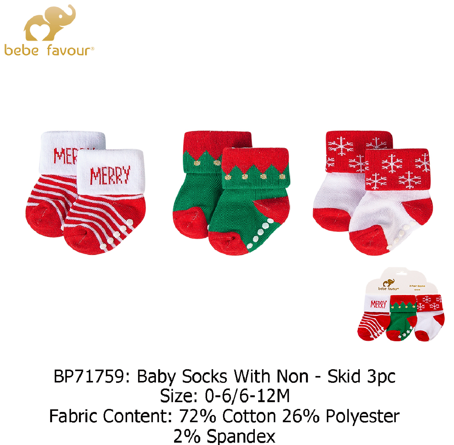 BEBE FAVOUR - Шинэ жилийн 3 хос оймс