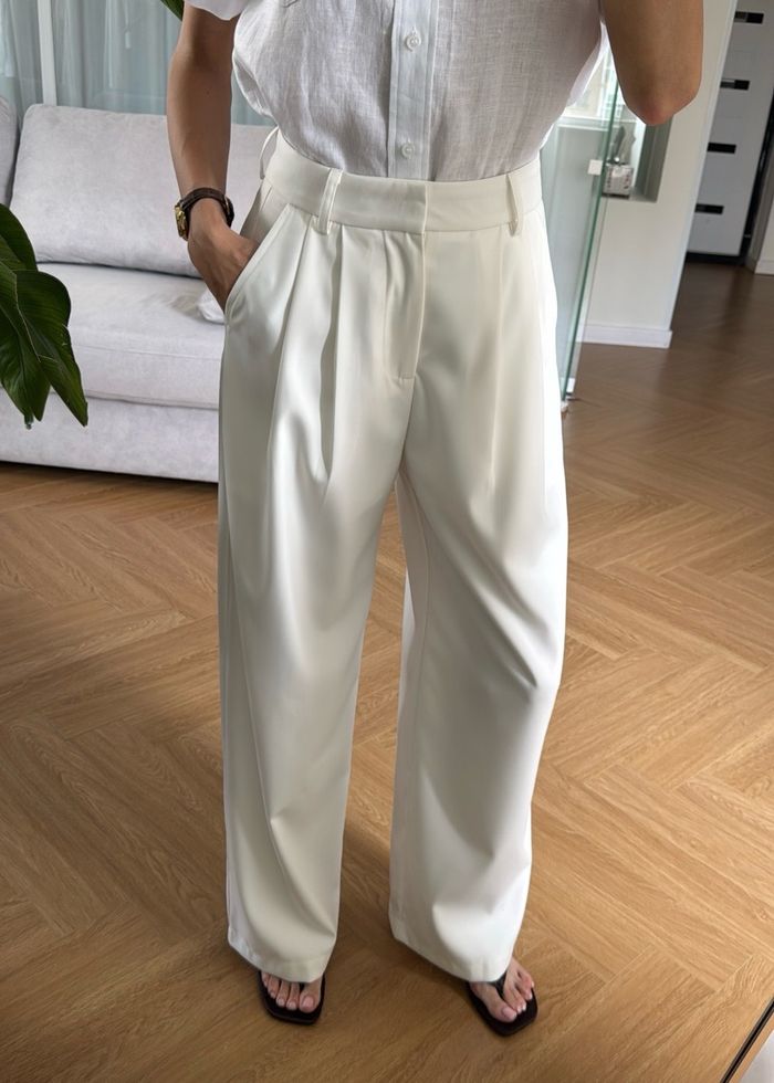 High-Waisted Wide-Leg Suit Pants