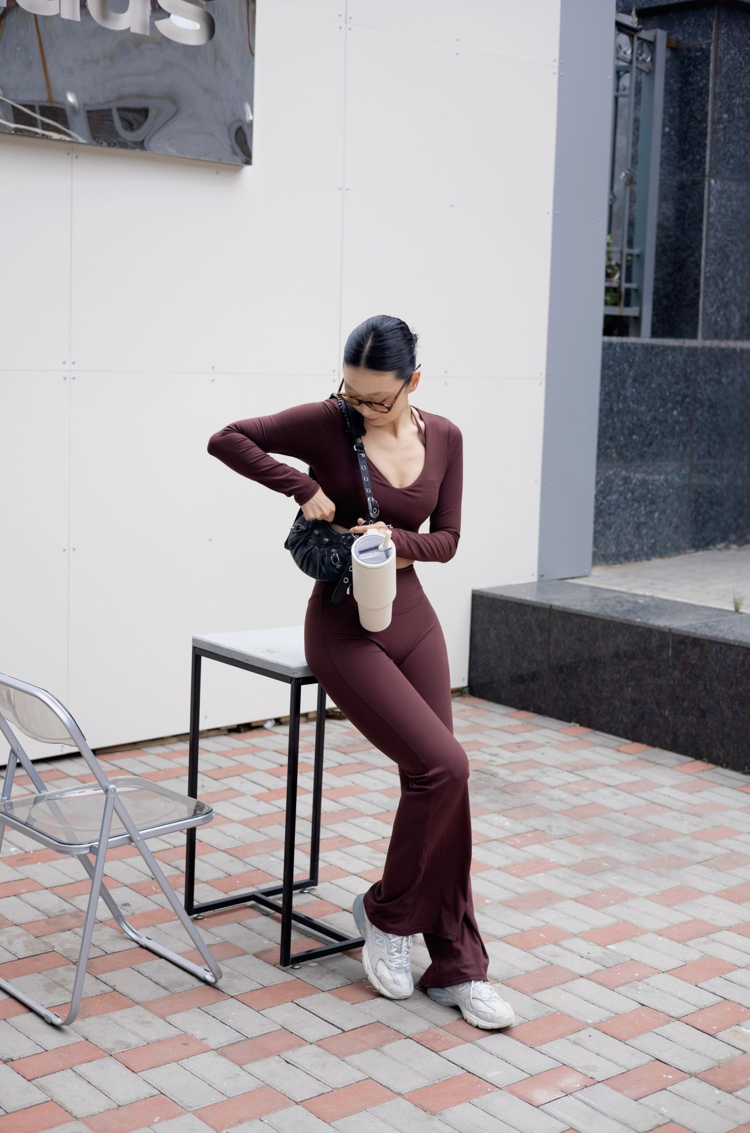 Refine Flare Leggings Cherry-Brown