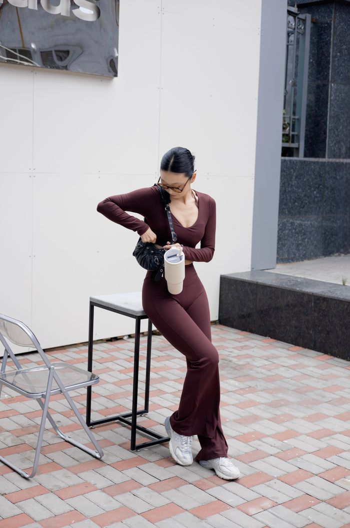Refine Flare Leggings Cherry-Brown