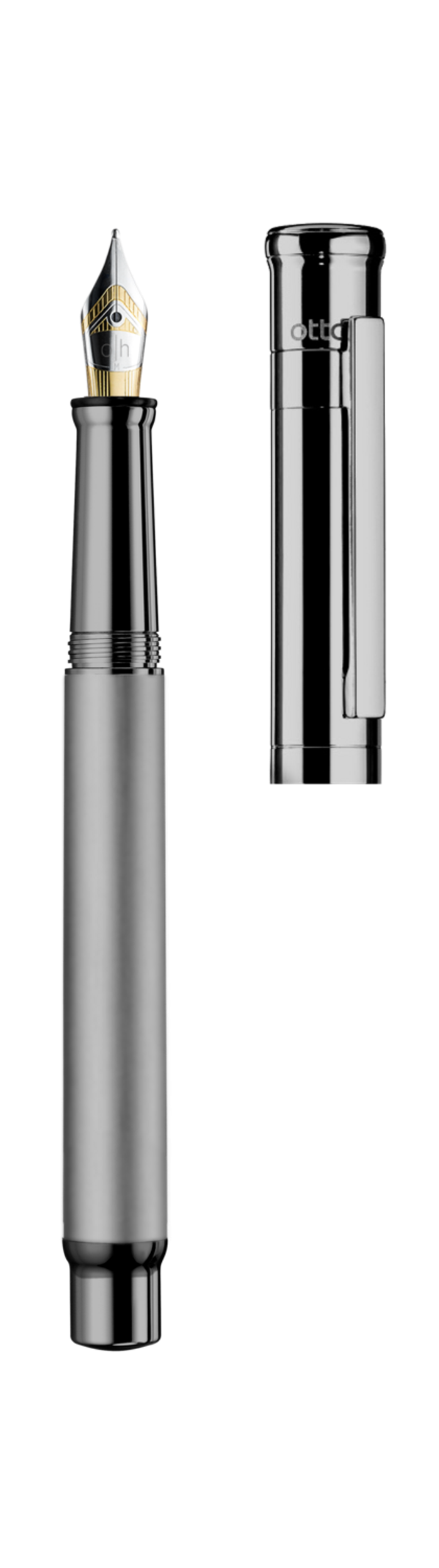 Otto-Hutt Design 04 Fountain Pen - "Ruthenium gray, Barrel Ruthenium plated matte, parts ruthenium plated shiny"