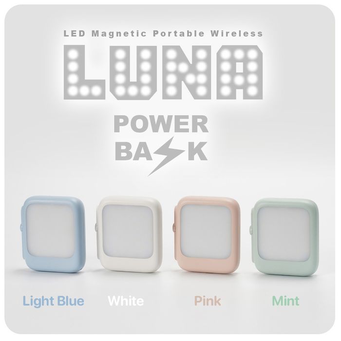 LUNA LED Magnetic Portable Wireless Power Bank 5000mAh