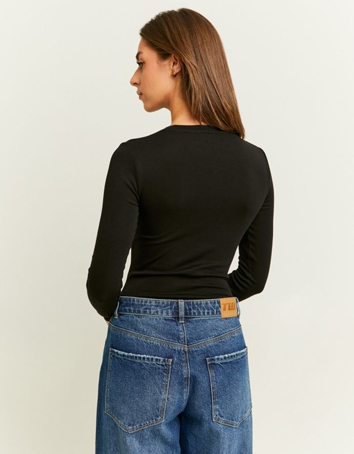Black Basic Long Sleeves Bodysuit