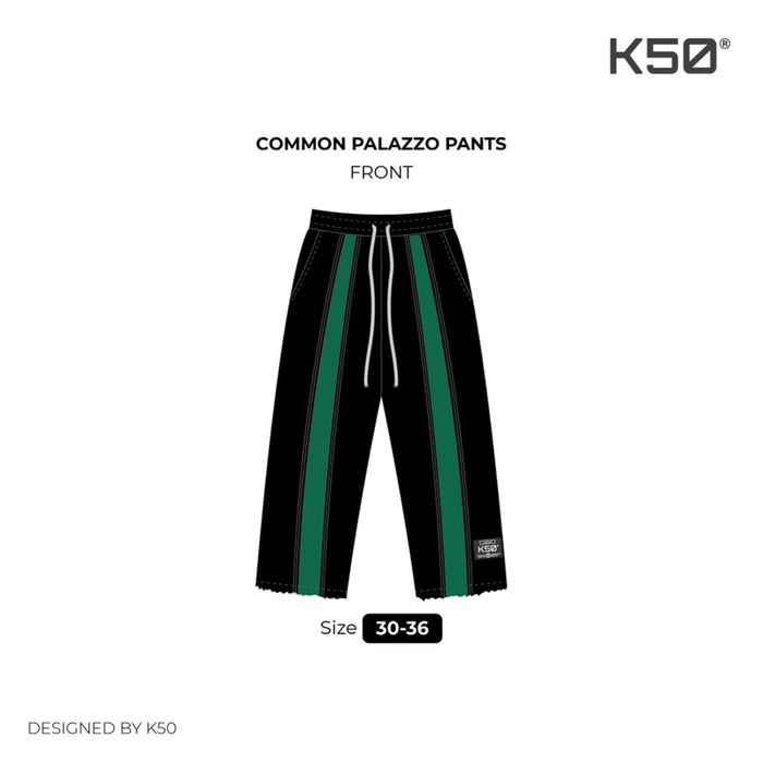 Common Palazzo Pants / Blck Grn