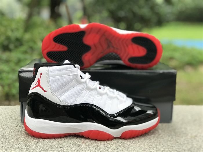 JORDAN 11 WHITE BLACK RED