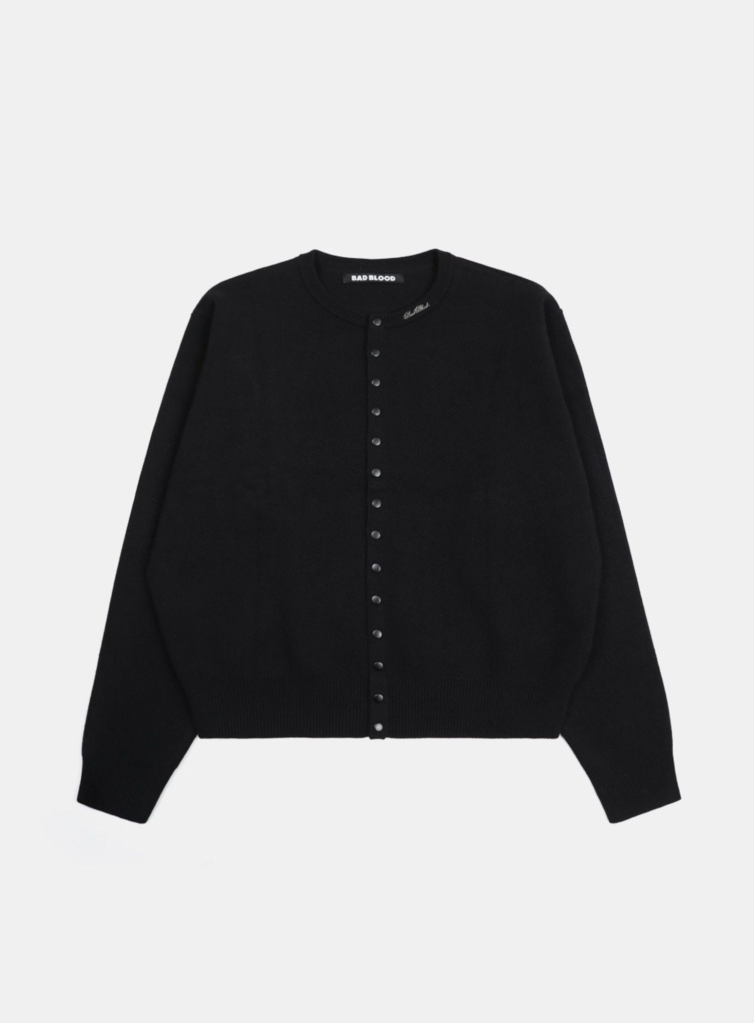 Heavyweight Button Up Cardigan - Black