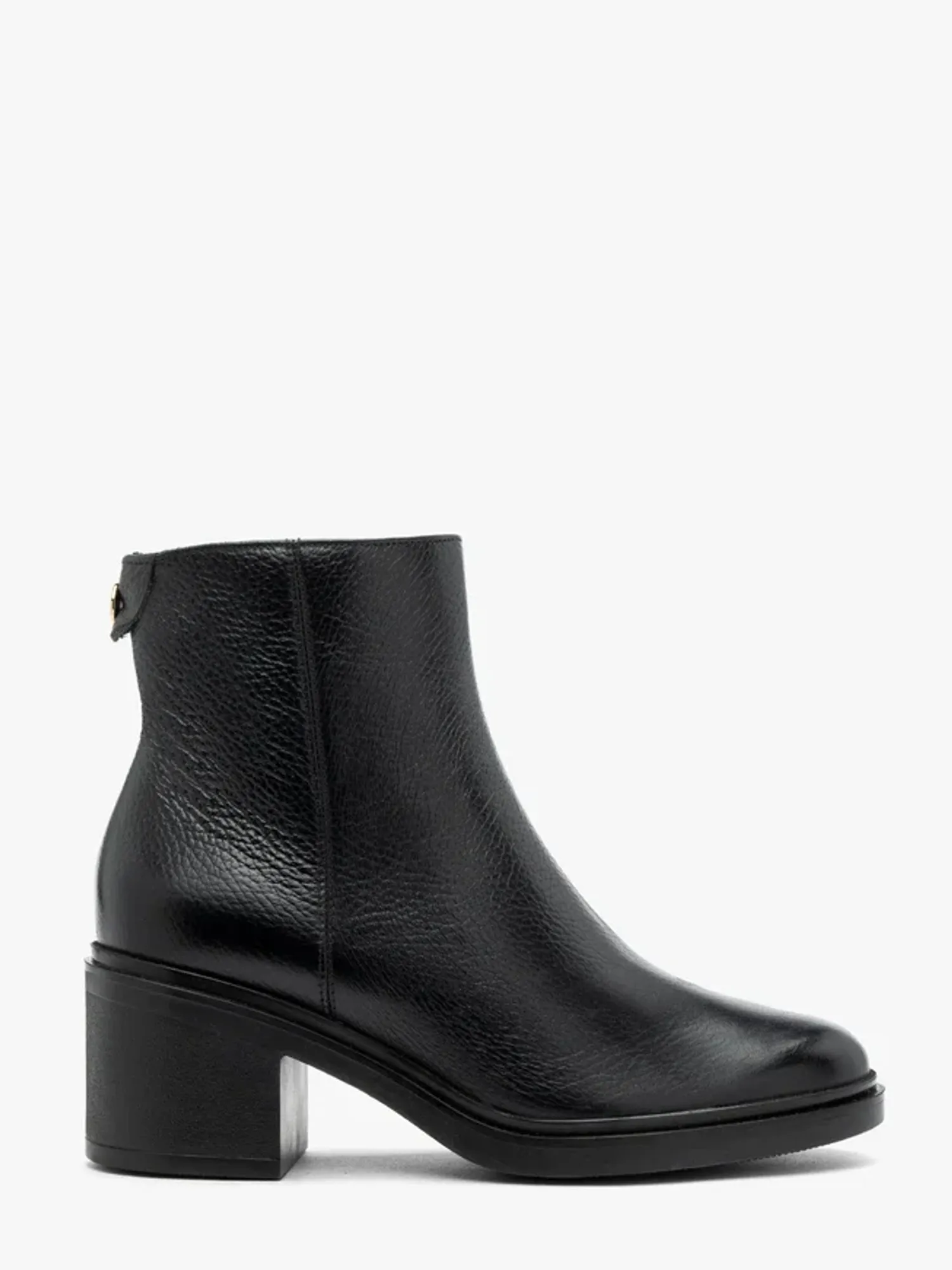 Black leather women’s ankle boots