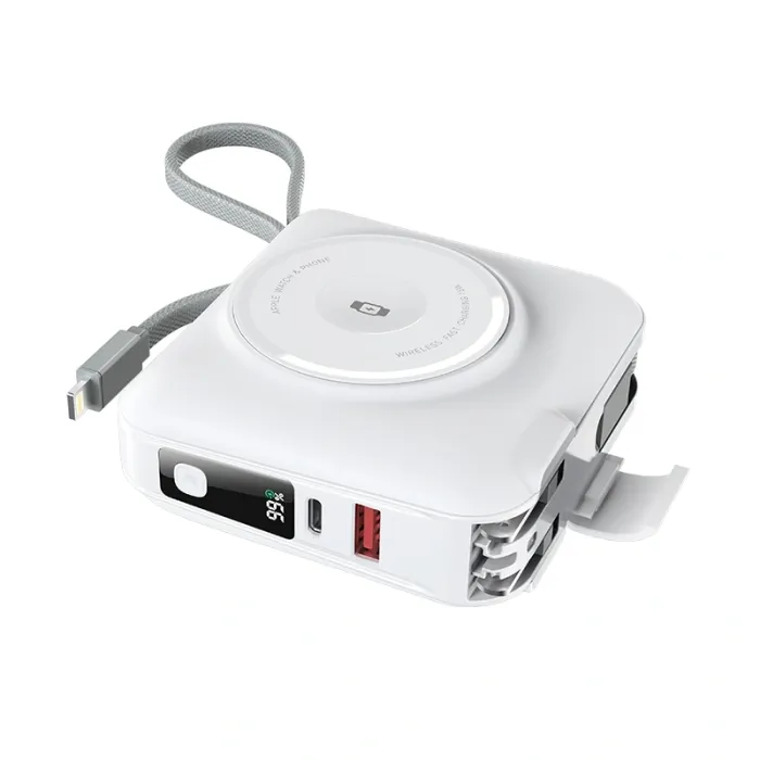 WiWU 6 in 1 Wireless Magnetic Power Bank with Type-C and AC Outlet