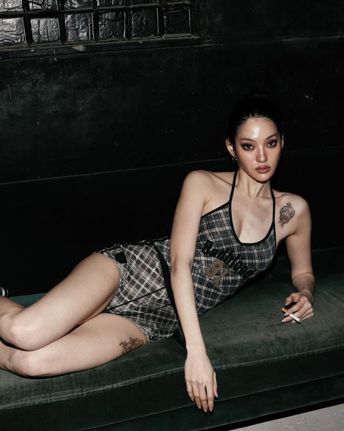 Vintage Club Halter Tank - Check Brown