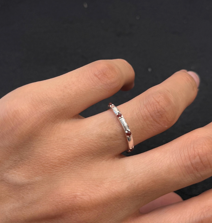 Raw Red onyx ring silver / Улаан оникс бөгж мөнгөлөг