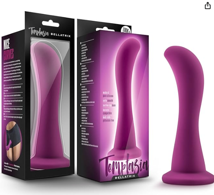 Blush 6.25" Temptasia Bellatrix Realistic Curved Plum Dildo