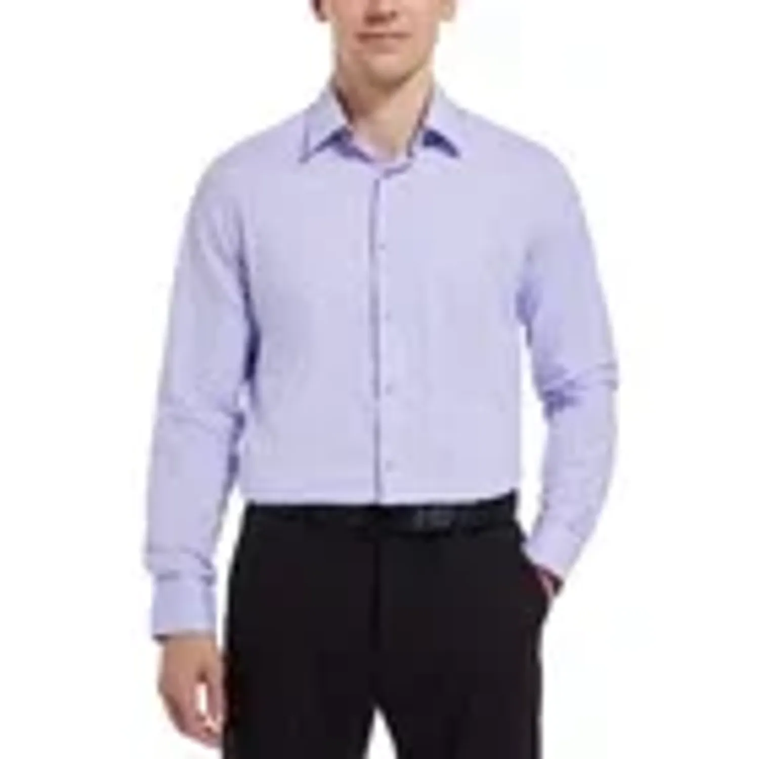 Duchamp Men's Slim Fit Cotton Stretch Shirt, Light Purple, XXL