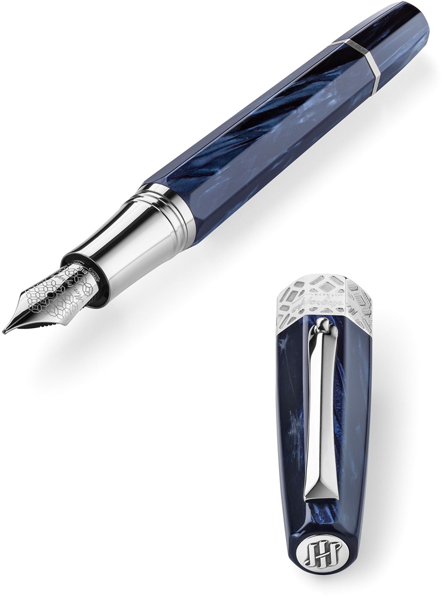 Montegrappa Extra Otto Fountain Pen, Dark Blue, Medium