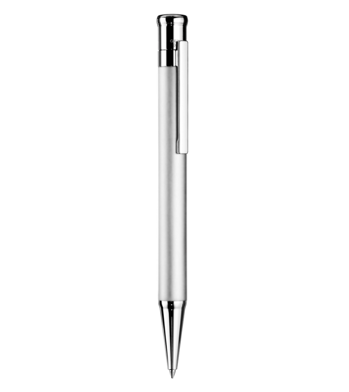 Otto-Hutt Design 04 Ballpoint pen - Platin gray, Barrel  platin plated matte, parts platinated shiny