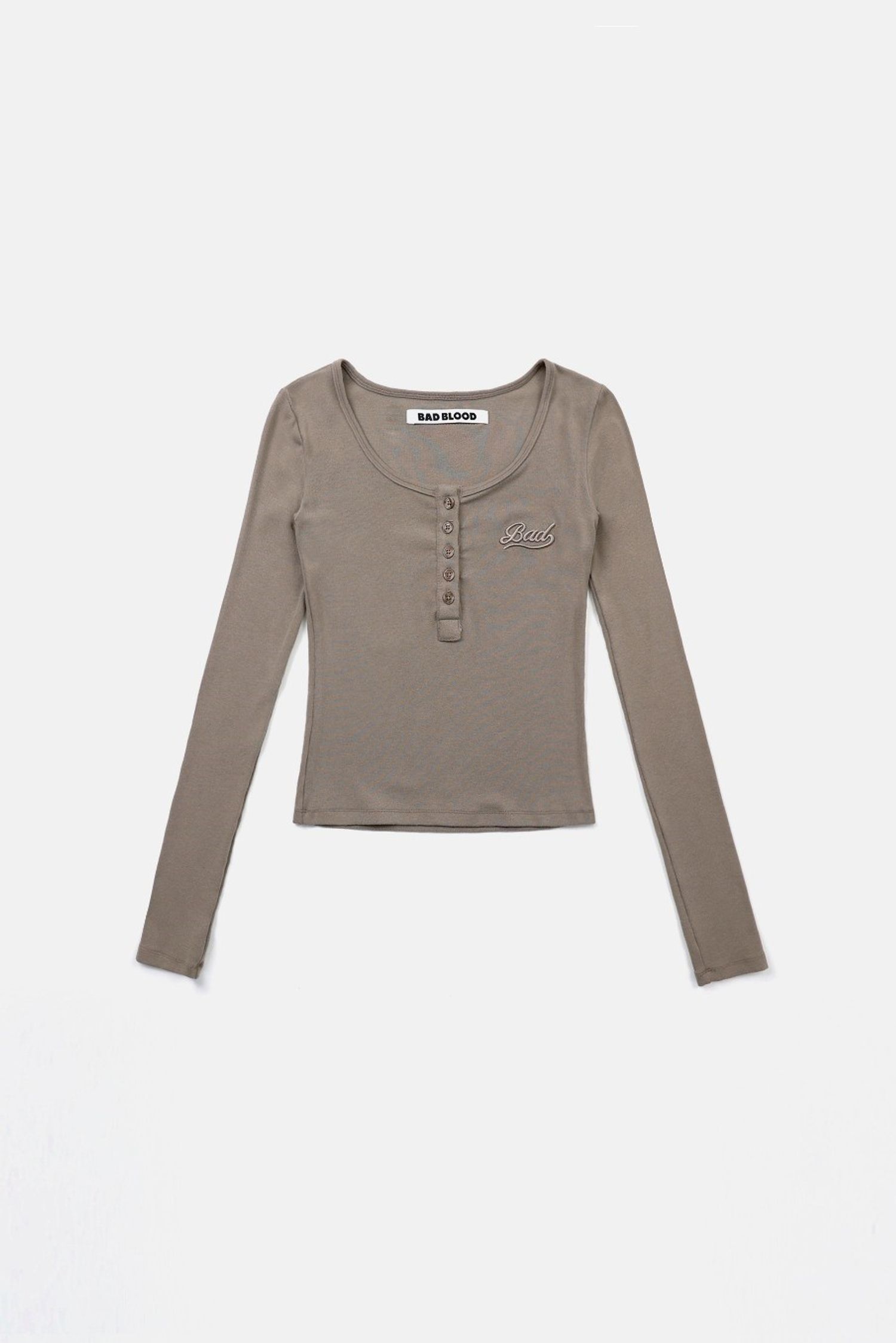 Beyond Soft Henley Neck Long Sleeve - Tobacco