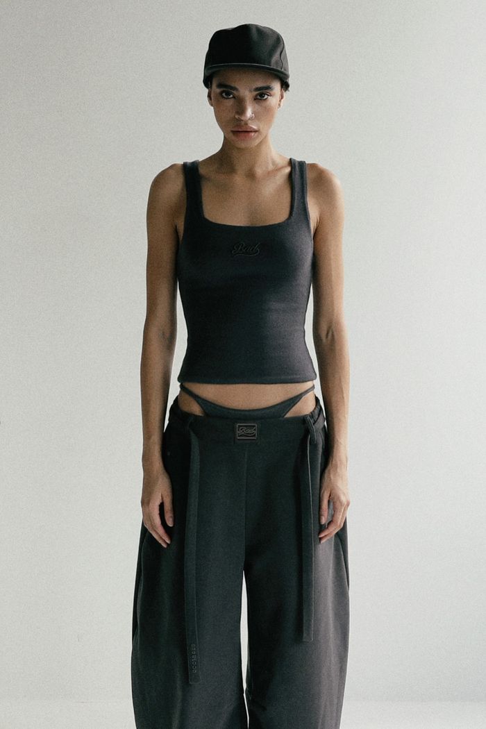 Beyond Soft Square Neck Tank - Charcoal