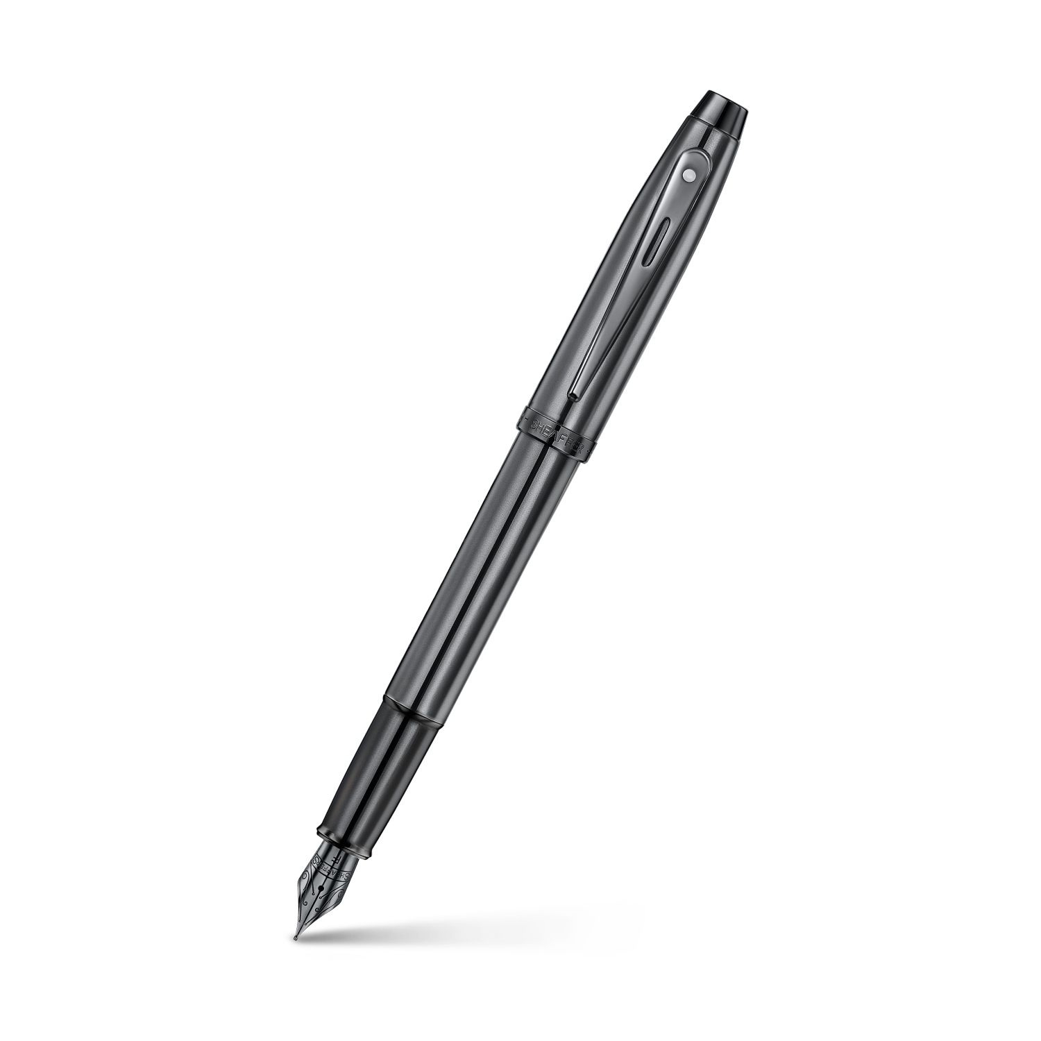 Sheaffer 100 9375 Ionic Gunmetal Grey Fountain Pen with Shiny PVD Trims