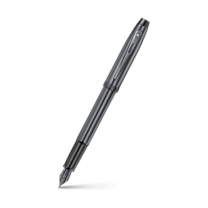 Sheaffer 100 9375 Ionic Gunmetal Grey Fountain Pen with Shiny PVD Trims