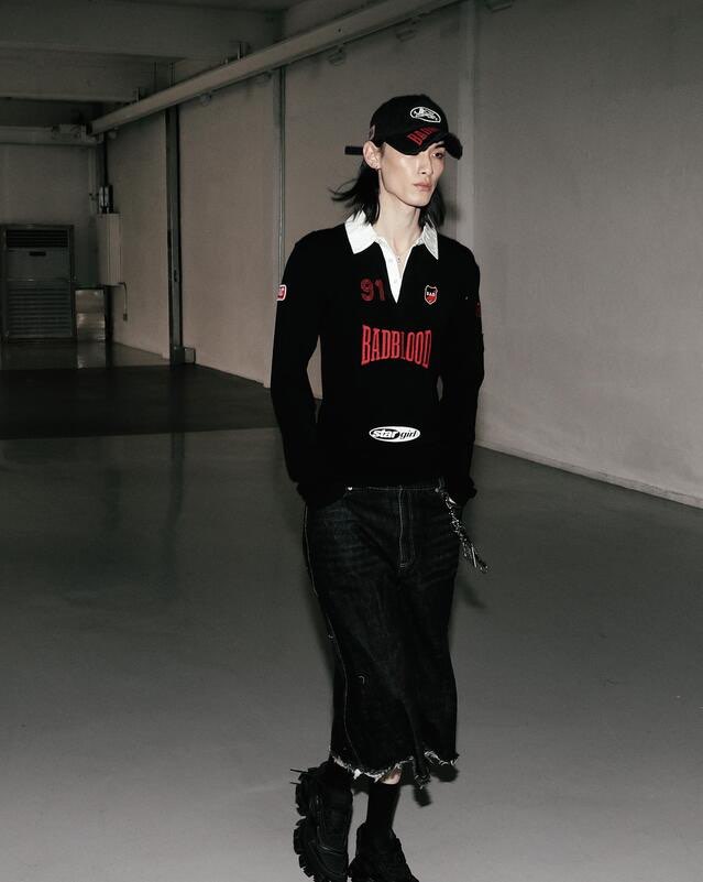 【BADBLOOD】Lion Patch Bermuda Denim Pants ★男女共用★ Lion Patch Bermuda Denim Pants - Black
