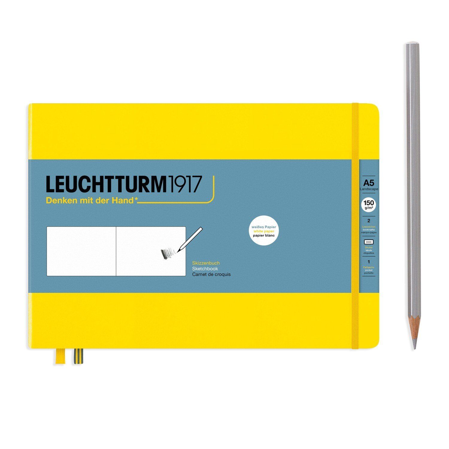 Lemon, Sketchbook Medium Landscape (A5), 112 pages, 150g/m² paper, plain