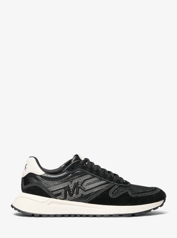 MK Dax Leather Trainer Black