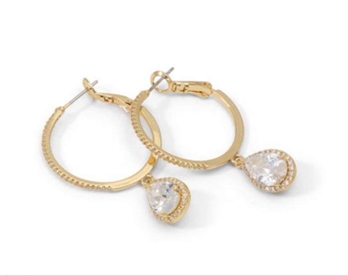 HOOPSIES-972-GOLD/CLEAR MULTI-L Earrings