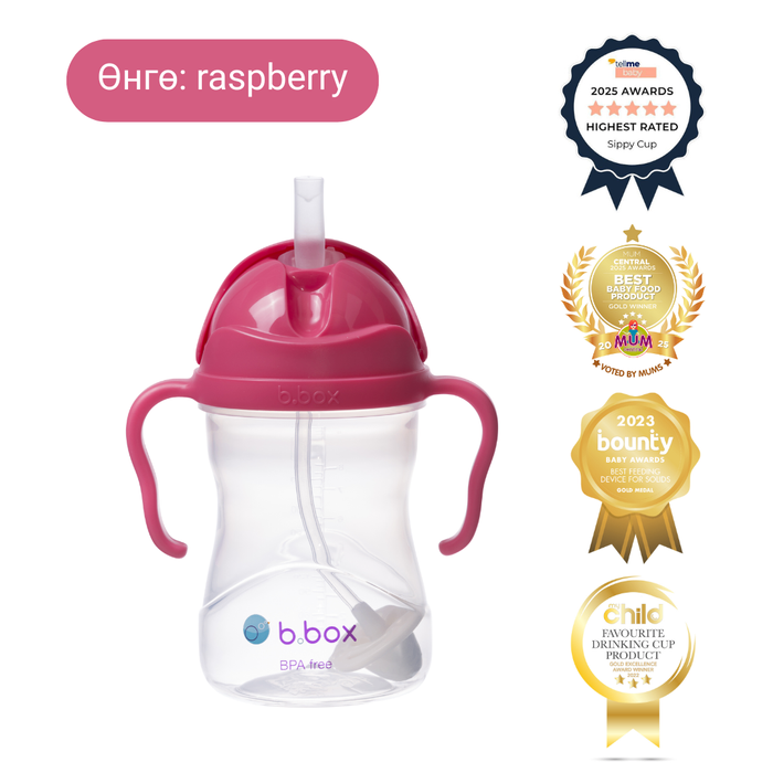 240мл Хүндрүүлэгчтэй усны аяга / Sippy cup - raspberry