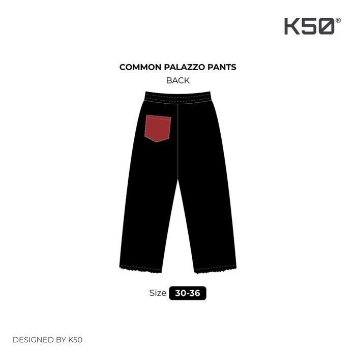 Common Palazzo Pants / Blck Red