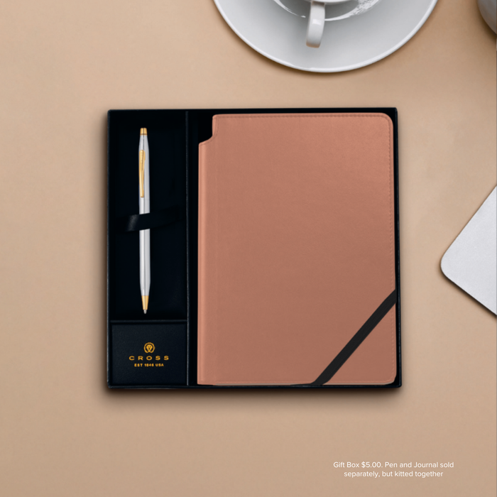 Cross Macchiato, Medium, Lined Journal + Empty Pen Slot Gift Set Bundle