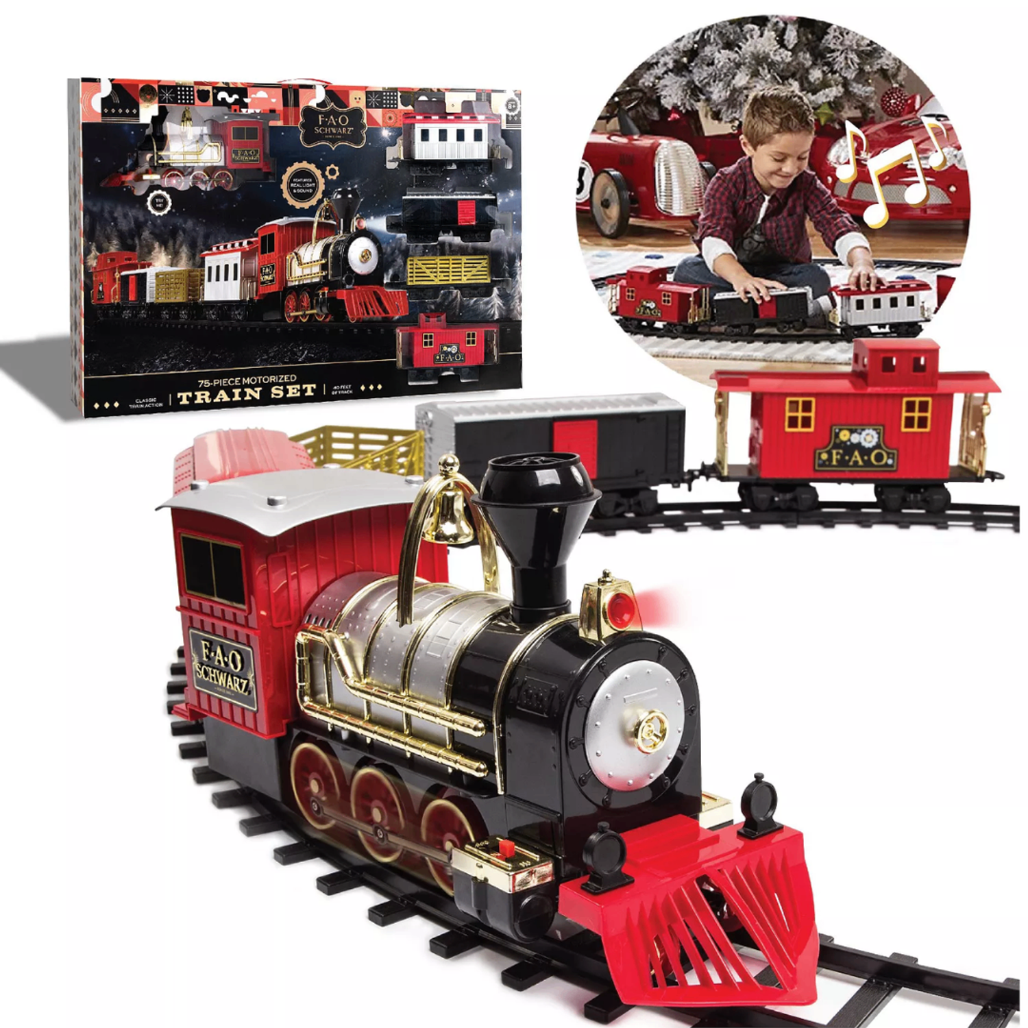 FAO SCHWARZ - Classic Motorized Train Set, 75ш