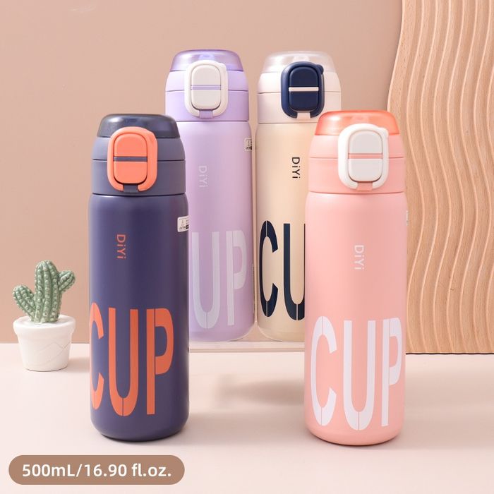 500mL/16.90 fl.oz. Thermos Cup with Straw