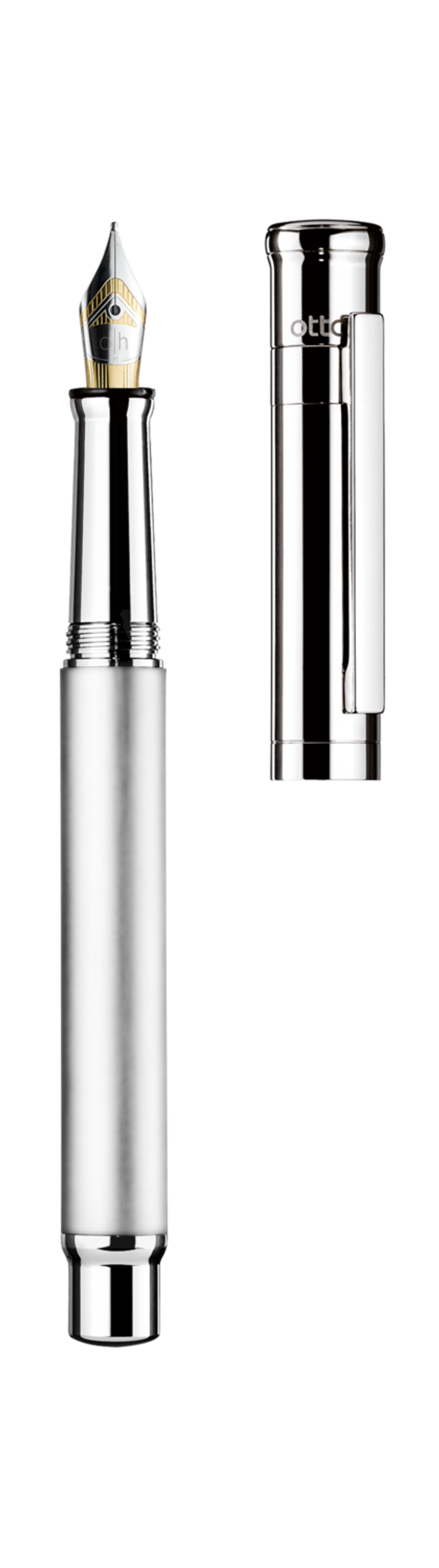 Otto-Hutt Design 04 Fountain Pen - "Platin gray, Barrel platin plated matte, parts platinated shiny"
