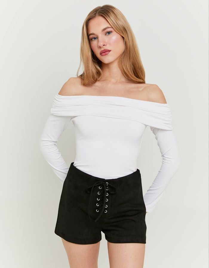White Off Shoulder Bodysuit